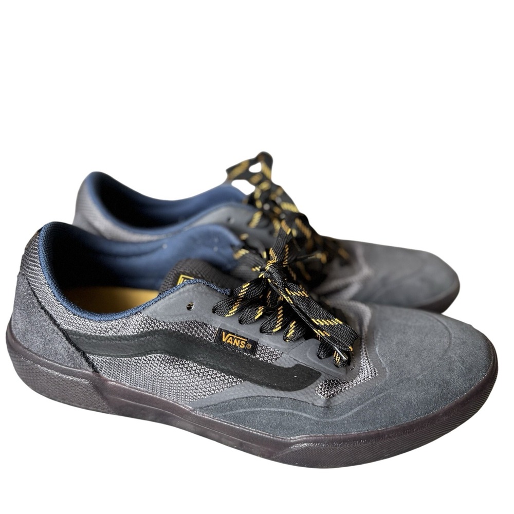 Vans AVE Pro Skate Shoes Men's Size 7.5 Grey Yellow Lace Up‎ Sneakers Women's 9